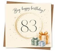 83rd Birthday Card for Her - Big Happy Birthday, Gift Boxes