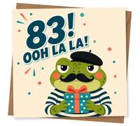 83rd Birthday Card for Her, Funny Gift Frog Design