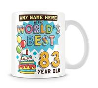 83rd Birthday Gift for Men - Personalised Mug/Cup - Add Name- Worlds Best Design - Blue