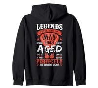 83rd Birthday Vintage Legends Born in 1943 83 Years May Zip Hoodie