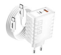 83W Wall Charger USB-C 65W + USB 18W USB-C Cable 100W Akashi White