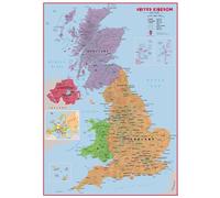 (84.1 cm x 118.9 cm, Laminated) Primary UK Wall Map Political