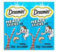 84 Dreamies Meaty Sticks Adult Cat Treats Scrumptious Salmon Cat Sticks (14X30G)