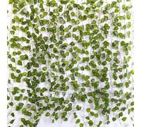 84 FT Artificial Ivy 12 Pack Ivy Vine Garland Faux Pothos Vines Plants Greenery Garlands Clip Hanging Fake Leaf Plants Faux Green Flowers Decor Home Kitchen Garden Office Wedding Wall