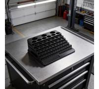 84 Hole Tool Storage Solution for Milling CNC Machines Deep Organizer Case with Multi Size Bore Holes for Workshop 220x200mm