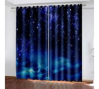 84 Inch Blackout Curtains, Windows Curtains Starry Sky Polyester Navy Blue Drapes for Kitchen Bedroom 2 Panels 38W x 84L Inch