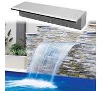 84 Inch Stainless Steel Water Flow Spillway with Connector Outdoor Garden Waterfall Box Custom Pool Fountain for Backyard Durable Silver Finish