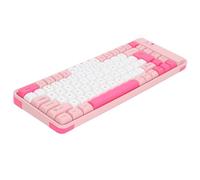 84 Keys Layout Wireless Keyboard Mouse Combo, Contrast Color Design, Auto Sleep Mode, 2.4G Wireless and for Office Travel (Pink)
