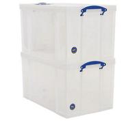 84 L Clear Really Useful Clip Lock Box - Pack Of 2