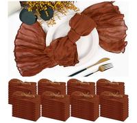 84 Pack Terracotta Cheese Cloth Napkins Gauze Napkin Cloth Bulk Set of 84 Washable Boho Dinner Table Napkins for Wedding Party Baby Shower Birthday Party Decorations?20 x 20 Inch