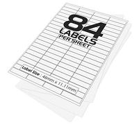 84 Per Page/Sheet, 10 Sheets (840 Sticky Label), iSOUL White Blank Matt Self-Adhesive A4 Address Shipping Labels Stickers, Laser Inkjet Compatible L7656/J8656 Printer Paper, 46 X 11.11 mm JAM Free