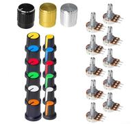 84 Piece Potentiometer Set with Linear Resistors from 1K to 1M Ohm and Knobs Assorted Range for Electronics Projects for Arduino and Audio Equipment in Storage Box