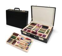 84-Piece Stainless Steel Flatware Set, Mirror Polished Utensils with Case, Ideal for Weddings, Parties, and Hotels