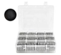 84 Pieces 46 mm Coin Capsules, with Foam Seal and Plastic Storage Organiser Box, Coin Holder Collector Case for Coin Collection Supplies, 7 Sizes (16/20/25/27/30/38/46 mm (Clear Box + Black Seals)