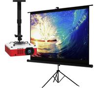 84" Projector screen with stand & Universal Projector Mount