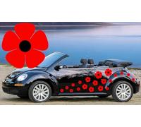 84 Red & Black Poppy Flower Decals, car Decal Flower Graphics, Camper Van Sticker Decals, car Stickers in 3 Sizes by TEEZ
