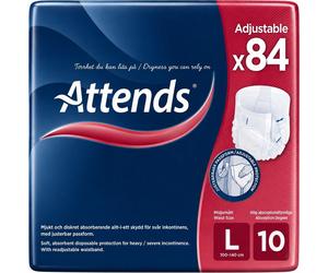84 x Attends Adjustable 10 | Large | Incontinence Pants | 4 Packs of 21
