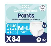 84 x Care & Protect Pants Plus M/L | Incontinence Pants Maxi Absorbency Pull Up Pants for Men & Women | Soft Disposable Adult Protective Underwear Comfortable Day & Night Protection | Pack of 84