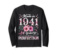 84 Year Old Made in 1941 Floral 84th Birthday Gift for Women Long Sleeve T-Shirt