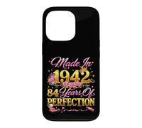 84 Year Old Made in 1942 Retro Floral 84th Birthday Women Case for iPhone 13 Pro