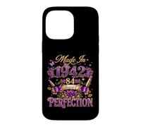 84 Year Old Made in 1942 Retro Floral 84th Birthday Women Case for iPhone 14 Pro Max
