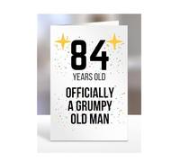 84 Years Old, Officially a Grumpy Old Man Card, Funny, Joke, Gift, 84th Happy Birthday, Presents for, Dad, Daddy, Grandad, Husband, Uncle, Him, Male, A5-164_56