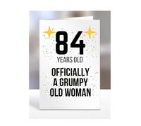 84 Years Old, Officially a Grumpy Old Woman Card, Funny, Joke, Gift, 84th Happy Birthday, Presents for Mum, Mummy, Grandma, Wife, Aunt, Her, Female, A5-164_127