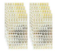 840 Pcs Golden Glitter Letter Stickers Decals Self Adhesive Alphabet Stickers Vinyl Stick on Letters Sticky Capital Letters Scrapbook Decorative Stickers for DIY Crafts