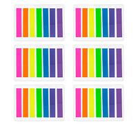 840 pieces of small flag tabs, notice labels, page markers, bookmarks, highlighter stripes 8x45 mm 6 set, 7 colours