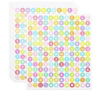 840 Pieces Round Dot Small Letter Number Stickers, 5 Sheets 0.5 Inch Capital Alphabet Numbers Stickers for Scrapbook,Crafting Candy Colour