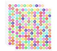 840 Pieces Round Dot Small Letter Number Stickers, 5 Sheets 0.5 Inch Capital Alphabet Numbers Stickers for Scrapbook,Name - Multi
