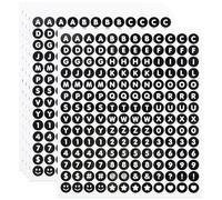 840 Pieces Small Letter Number Stickers, 0.5 Inch Capital Alphabet Numbers Punctuation Stickers for Scrapbook,Crafting - Black