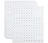 840 Pieces Small Letter Number Stickers, 0.5 Inch Capital Alphabet Numbers Punctuation Stickers for Scrapbook,Crafting - White