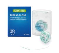 840D Fluffy Floss Threaders,Deep Clean Dental Floss for Braces, Bridges, and Implants,Super Floss Pre-Cut Strands and Mint Aroma 50 Count (Pack of 1)