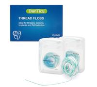 840D Fluffy Floss Threaders,Deep Clean Dental Floss for Braces, Bridges, and Implants,Super Floss Pre-Cut Strands and Mint Aroma 100 Count (Pack of 2)