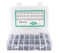 840Pcs BC337 BC549 A1015 Transistor Diode Triode Assortment Kit, 24 Value NPN PNP Power General Purpose Transistors, High Voltage Resistance Fast Switching Speed with Storage Box f