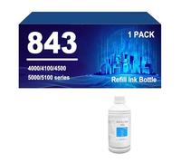 843 Refill Ink Bottles Compatible For HP PageWide XL 4000 4100 4500 5000 5100 Series Printer, 1000 ML,Cyan-1 Pack