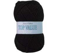 (8430 (Black)) James Brett Top Value DK Acrylic Knitting Yarn 100g