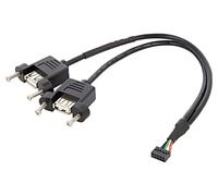 84832 cable USB 2.0 0.25m black 28AWG Ø conductivity: 4mm screwable DELOCK