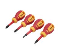 Laser Exhaust Technology 8491 Slim Stubby Insulated Screwdriver Set 4pc