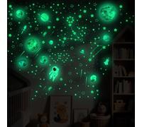 849PCS Glow in The Dark Stickers Astronaut, Star and Planet Stitch Wall Stickers Self-Adhesive Stars Wall Stickers for Wall Decoration, Nursery Bedroom Living Room Decoration(Green)