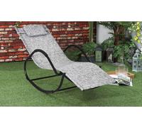 84A-120V70GY Outsunny Garden Rocking Chair Zero Gravity Lounge Chair