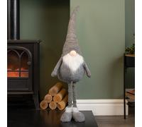 84cm Battery Operated Light up Grey Standing Christmas Gonk with Illuminated Beard Samuel Alexander Grey One Size