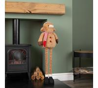 84cm Tall Plush Standing Christmas Highland Boy Cow with Extendable Legs