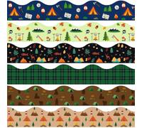 84Ft Jungle Camping Theme Bulletin Board Borders 6 Designs 78Pcs Rainbow Decoration Borders Colorful Trim Border Bulletin Board Stickers for School Classroom Office Party Decoration