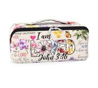 84hoods Makeup Bag for Women. God Jesus Christian Faith Religious Gift. Travel Cosmetics Organizer., I am Loved, Personalized