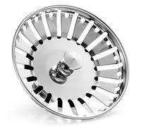 84mm Kitchen Sink Bowl Strainer and Plug, Stainless Steel Sink Plug for Kitchen Bowl Use, Kitchen Bathroom Food Hair Catcher Filter Stopper - Prevent Clogs, Bad Smells