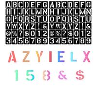 84PCS 4Inch (10cm) Stencils Letters Set withUppercase ＆ Lowercase Alphabet Fonts Numbers Sign, Letter Stencils for Crafts Reusable Washable Alphabet Number Stencil for Drawing Decoration DIY Writing