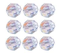 84pcs AB Crystal Round Beads LONGWIN 8mm Vertical Hole Adabele Austrian Glass Round Ball Pendants Beads Charms for DIY Project Earring, Necklaces, Bracelets, Jewelry Making