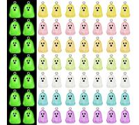 84PCS Halloween Glow in the Dark Mini Resin Ghost Charms for Jewelry Making | 7-Color Glow-in-the-Dark Resin Ghost Charms for Earrings, Bracelets, Necklaces, Keychains and Halloween DIY Crafts